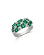 Bloomingdale's Fine Jewelry Emerald & Diamond Ring in 14K White Gold