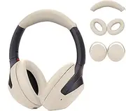Adhiper WH-1000XM4 Ear Pad Protective Cover, Zip Headband Protector for Sony WH-1000XM4 Over-Ear Headphones, Sporty, Sweatproof & Easy to Clean Headphone Shell Protective Case (Cream)