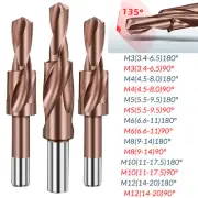 M3-M12 Countersink Step Drill Bit 90° 180° Chamfer M35 HSS Cobalt Straight Shank