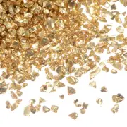 200g Crushed Glass Chips 2-4mm Irregular Broken Sprinkles Glass, Gold Tone
