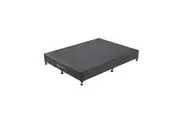 Mattress Base Ensemble King Size Solid Wooden Slat in Black with Removable Cover