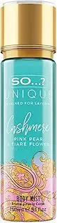 So...? Unique Cashmere Body Mist – 150ml Fragrance Spray – Fruity-Floral Scent with Bergamot, Pink Pear, Tiare Flower, Jasmine, Cashmere, Sandalwood, Vanilla, and Musk – Long-Lasting and Refreshing – Cruelty-Free & Vegan
