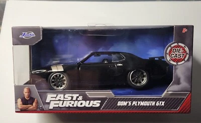 Fast And Furious, Dom's Plymouth GTX, F8, JADA, Diecast Toy Car, 5.25", 1:32 NIB