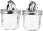 Ciieeo 2pcs Stainless Steel Jar Citrus Juicer Manual Hand Press Juicer for Effortless Orange and Lemon Juice Extraction Stylish Kitchen Fruit Squeezer Capability