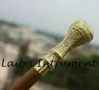 Antique Style Wooden Walking Stick Nautical Brass Head Long Design Handle Cane