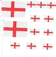KICHOUSE England Flag Hand Waving 12pcs Mini British Flags for Soccer Game Stylish Polyester Flags with Stick