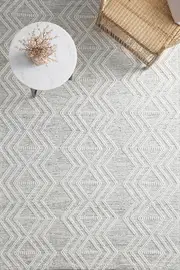 Rug Culture White & Black Textured Scandi Rug