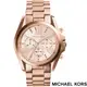 MICHAEL KORS 經典錶大錶徑玫瑰金三眼計時不鏽鋼女錶 MK5503 42mm 公司貨保固2年