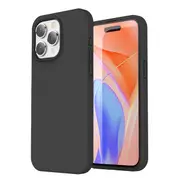 ZUSLAB for Apple iPhone 15 Pro Max Case Liquid Silicone Anti-Scratch Gel Rubber Shockproof Protective Cover with Soft Microfiber Lining (2023) - Black