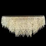 Delessi Perugia 79W LED Crystal Square Pendant Light 1000x1000mm - Chrome