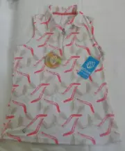 GGblue Elina Luxe Sleeveless 1/4 zip Golf Top Ladies White Multi XS NEW NWT