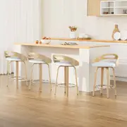 Artiss 4x Bar Stools Swivel Dining Chairs Low Back Counter Seat PU Cushion