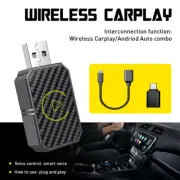 2-in-1 Wired to Wireless CarPlay Adapter Android Auto Adapter Plug Play Dongle D