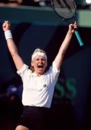 Jana Novotna Czech Republic celebrates during the Lipton Internati- Old Photo