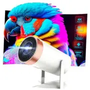 Vision Beam Mini Projector - 4K Support, WiFi6 & BT 5.0, Android Gold and White