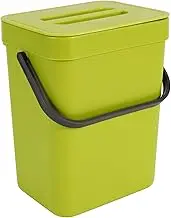 Sukiola Trash Can with Lid Green Trash Can Plastic Waste Basket Hanging Waste Bin for Bathroom/Office,Waste Compost Bin for Kitchen Small Garbage Can for Bedroom 0.8 Gallon