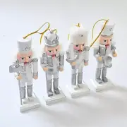 4 Pieces Nutcracker Figurine Pendant Christmas Decorations for Holiday Shelf