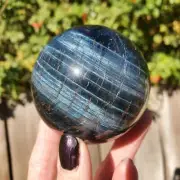 Flashy BLUE Tiger Eye Crystal Sphere | A Grade | 364 Grams | 65MM