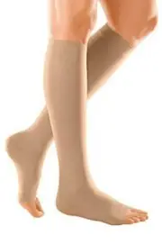 Duomed Soft 521/3 Compression Stockings Class 2 Below Knee Open Toe SAND Medium