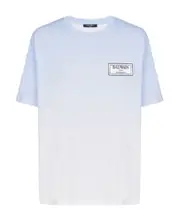 Gradient T-shirt with rubber patch XL,L,M White
