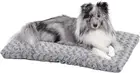 Plush Dog Bed | Ombre Swirl Dog Bed & Cat Bed | Gray 29L X 21W X 2H Inches for M