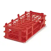 Brandtech 4340062 Polyproplyene Test Tube Racks Red 55 tubes to 16mm, 5x11