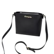 3Pcs Women Solid zipper Shoulder Bag Crossbody Bag Messenger Phone Coin Bag(Black)