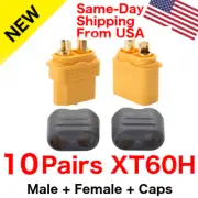 10 pairs AMASS XT60H Connector Plug 3.5mm Gold Plated Plug Yellow Lipo W/ Caps
