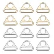 0.8 Inch 12 Pcs Triangle Buckle Adjuster for Bag Silver/Light Gold