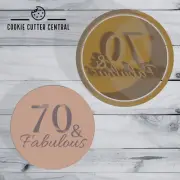 70 and Fabulous Cookie Cutter and Embosser - 6.5cm Round