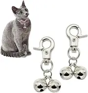YEDJFFIYO 2 PCS Pet Products Charm Triple Bell Pendant, Pets Collar with Bell for Dog Cat Collar Decoration and Training