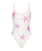 Valentino All-Over Patterned One-Piece Swimsuit L Ivory/Pink