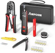 AMPCOM RJ45 Crimping Tool,Network Tool Kit for Cat5e Cat6, 7 in 1 Portable Ethernet Cable RJ45/RJ11 Crimper Kit -with EVA Waterproof Case