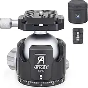 52mm Low Profile Ball Head Tripod Mount Ball Head ARTCISE All Metal CNC Machining with Two 1/4" Quick Release Plates for Tripod, Monopod, DSLR, Camcorder，Max Load 66lbs /30kg