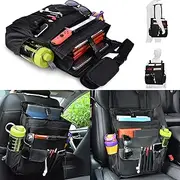 Portable Car Seat Organizer, Large Capacity Front/Back Seat Car Organizer with 14 Pockets and Adjustable Straps, Work Truck Organizer, Passenger Seat Organizer for Car Office for Car Truck Van