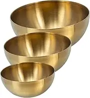 Ipetboom 3pcs Stainless Steel Mixing Bowls Korean Style Salad Bowls for Noodles Fruit Vegetables Space Saving Kitchen Storage Containers