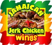 Jamaican Jerk Chicken Wings Decal 14" Food Truck Restaurant Concession Menu