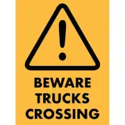 Beware Trucks Sign - 450x600 mm | Non Reflective