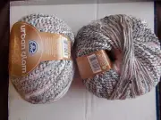 DMC Urban Glam Rebel wool blend textured yarn, Pink&Blue, lot of 2 (180 yds ea)