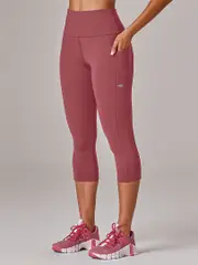 Women's Pocket Tights. Running Bare Power Moves 3/4 Leggings.