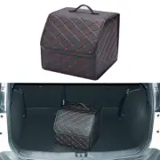 Folding Car Boot Tidy Storage Box Trunk Organiser Black PU Leather Case Small