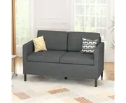 Advwin Loveseat Sofa 2 Seater Small Couch Modern Comfy Sofa Lounge Armchair for Bedroom Apartment Dark Grey