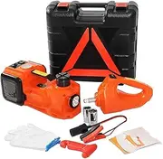Low Profile Hydraulic Lifting Jack 5 Ton 12V Car Jack Electric Hydraulic Jack Kit Tire Inflator Light Portable Tire Lifting Car Repair Tool Car Hydraulic Pumps
