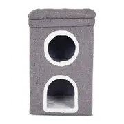 All Day 2 Level Cube W Bed Cat Scratch Grey 39x39x65cm