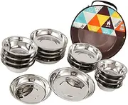 Toyvian 1Set Portable Camping Tableware Set Durable Stainless Steel Outdoor Dining Kit for Picnics Hiking and BBQ Easy to Clean Corrosion Resistant for Camping