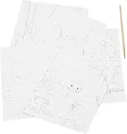 Kisangel 1 Set Creative DIY Scratch Paper for Cartoon Scratch Papers with Pencils Fun and Engaging Crafts for Developing Creativity and Hand Eye Coordination