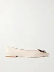[Roger Vivier] Roger Vivier - Gommettine Patent-leather Point-toe Flats - Off-white - IT41 IT 41 Off-white