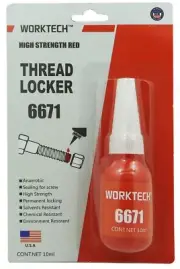 Premium WorkTech Threadlocker Red 10ml High Strength Bolt/Nut Tight Locking Pro