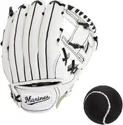 Chiba Lotte Marines x GP Baseball Toddler Gloves Magic Catch 8" with Soft Ball, White, Right/Left Throw