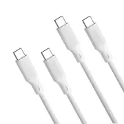 Laser 1m USB-C to USB-C Charging Cable - 2 Pack - 60W Fast Charging Cable for Phones and Tablets - 480Mbps Data Transfer - Slim Durable Design - Compatible with USB-C Devices
